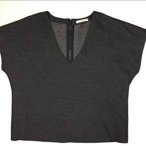 Alice + Olivia Boxy Blouse - Leather Tr…